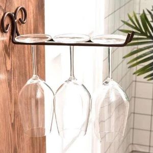 Set of 2 Wall Mount Wine Glass Hangers, Copper Color